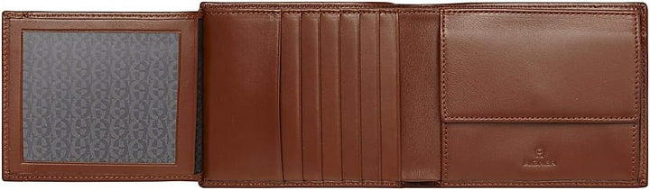 Aigner Geldbörse Portemonnaie Portmonee im Querformat in Cognac - 12x9,5x2cm (B x H x T)