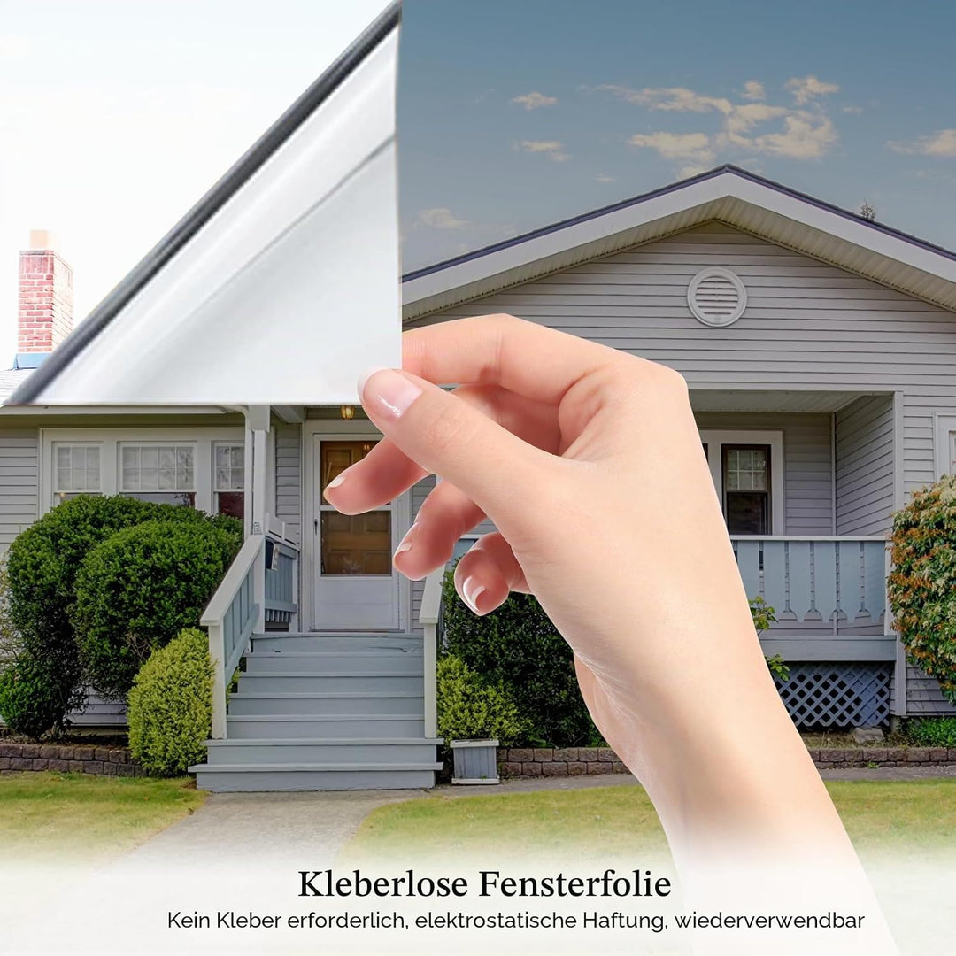 CHEIGHY Fensterfolie Sichtschutz Spiegelfolie Statisch Haftend Privatsphäre Tönungsfolie Fenster Ver