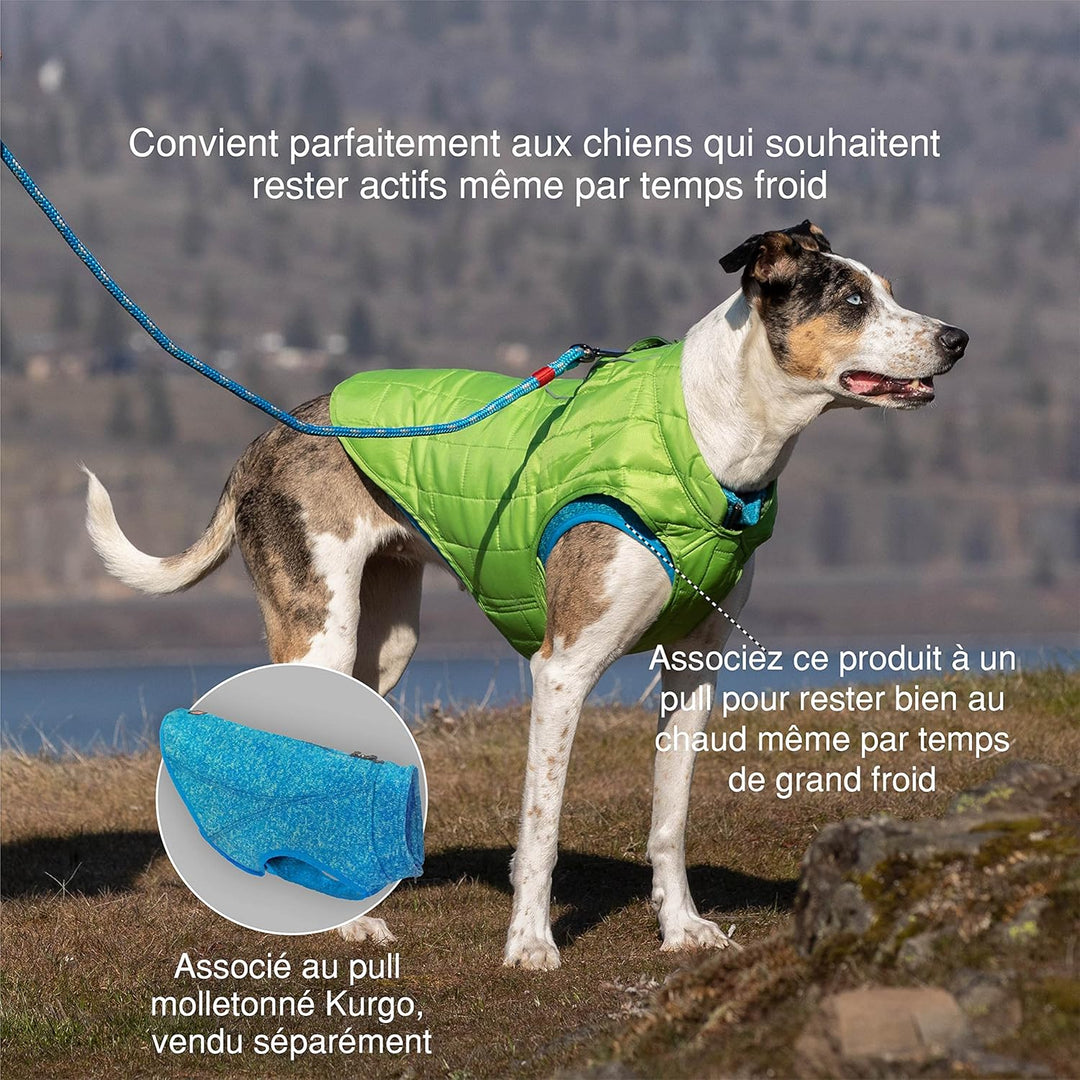 Kurgo Loft Hundejacke, Mit Hundegeschirr kombinierbar, Wasserdicht und reflektierend, Ideal für den