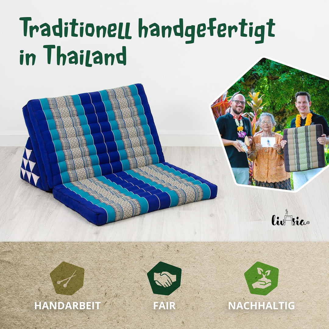 livasia Thaikissen 3 Auflagen für Paare XXL - 190x80x8cm - Dreieckskissen Klappmatratze, extrabreit
