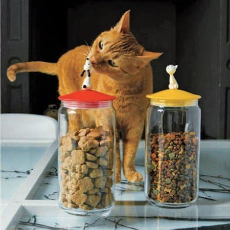 Alessi | LulàJar AMMI21 B - Design Behälter für Hundefutter mit Dekorierter Deckel, Glas un Thermopl