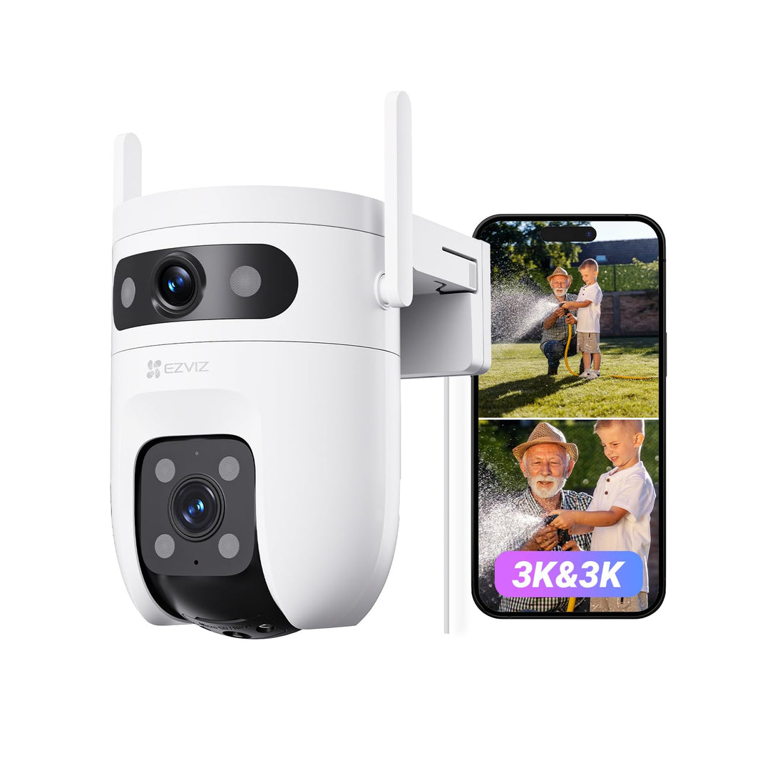 EZVIZ 5MP+5MP Überwachungskamera Aussen mit Dual-Lens, 2,4&amp;5GHz WLAN, 360° PTZ Überwachung Outdoor,