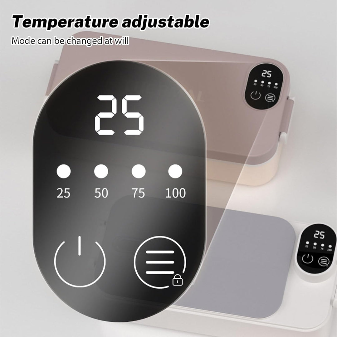 900ml Edelstahl Heiz-Lunchbox, Elektrische Warmhaltebox mit 7200mAh Akku - USB wiederaufladbar - Ant