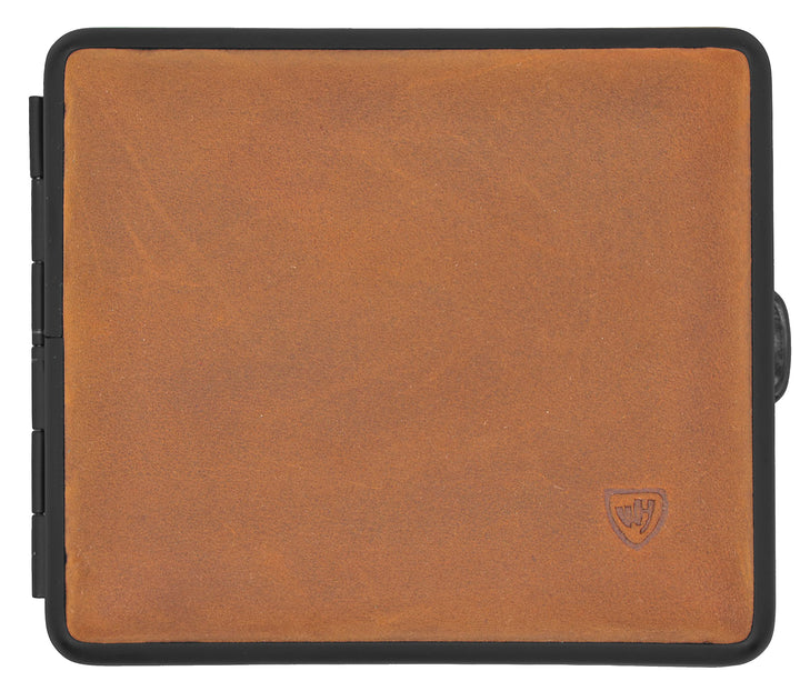 Zigarettenetui Echtleder, Handmade in Germany, Hellbraun, 85mm - Etui, Zigarettenbox, Hellbraun