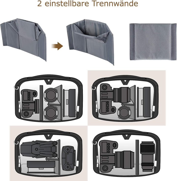 BAGSMART Kameratasche Grosse Umhängetasche Schultertasche, für DSLR SLR-Kamera und Zubehör, Schwarz,
