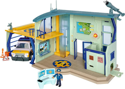 Simba 109251097 - Feuerwehrmann Sam Polizeistation, Spielfigur Rose, Garage für Polizeiauto, Sound u