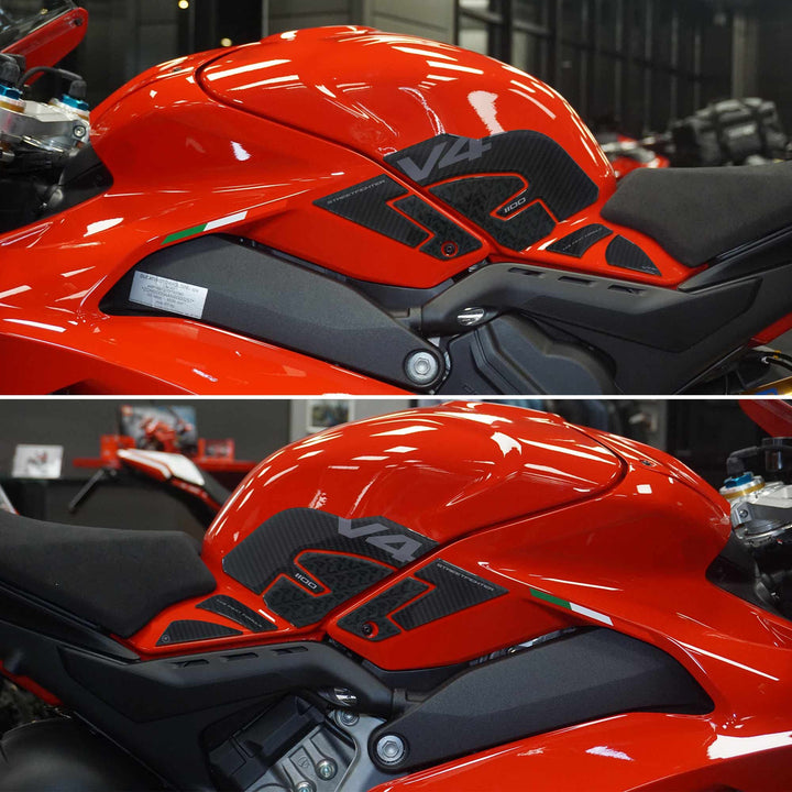 labelbike - 2 3D Aufkleber Seitenschutz aus Kunstharz für Motorradtanks kompatibel mit Ducati Street