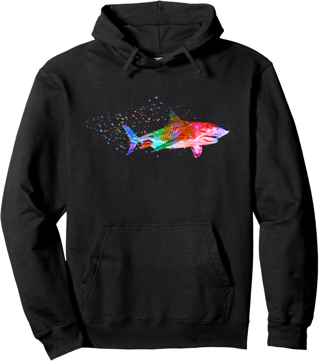 Bunter Hai Pullover Hoodie