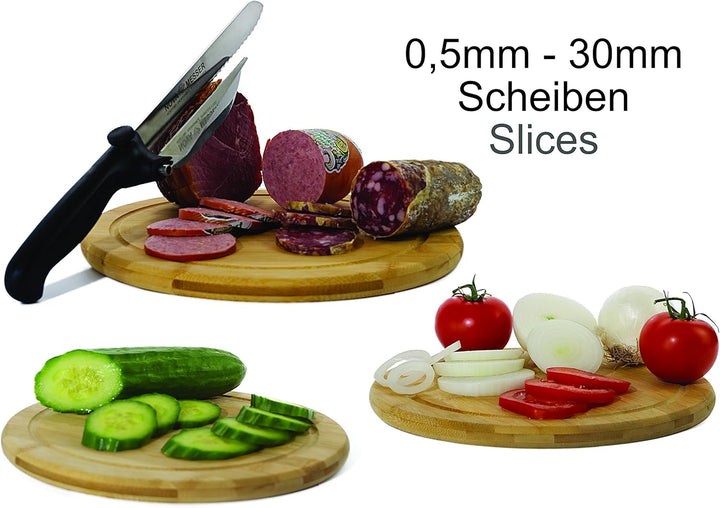 NOVA Brotmesser mit Abstandshalter für Brot, Wurst, Käse, Fleischkäse, aus rostfreiem Edelstahl gear