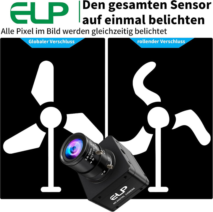 G ELP Hochgeschwindigkeit Global Shutter USB3.0 Manuelle Zoom Kamera, 720P/200fps, 1200P/120fps, USB