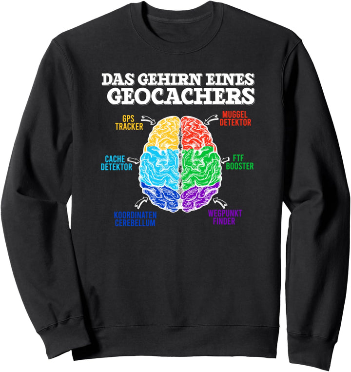Geo Caching Schatzsuche Motif Gehirn eines Geocachers Sweatshirt