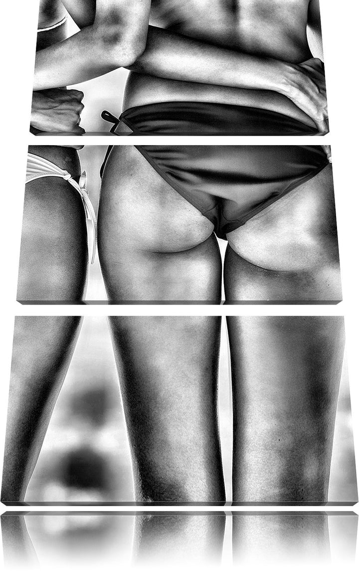 Pixxprint Sexy Girl Bikini als Leinwandbild/Grösse: 3 Teilig (120x80) cm/Wandbild/Kunstdruck/fertig