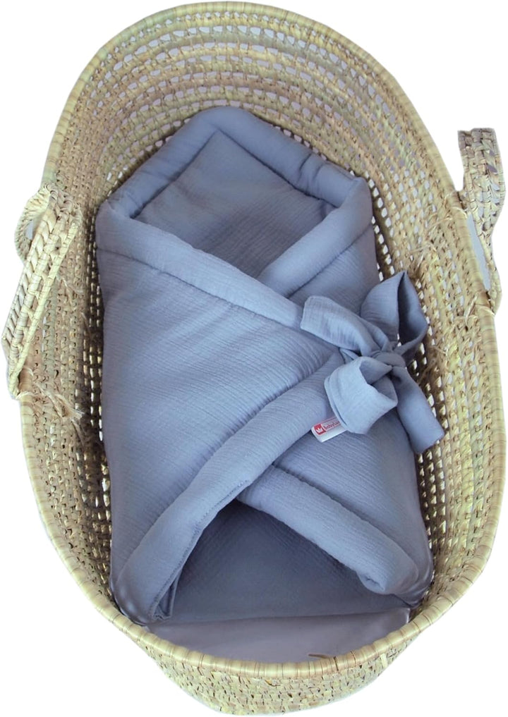 Babylux Einschlagdecke Musselin BABYHÖRNCHEN 75 x 75 cm Baby Neugeborene Erstaussttatung Umschlagdec
