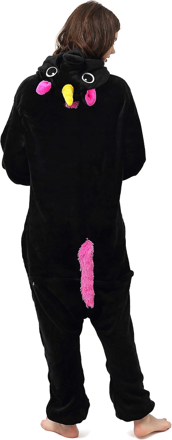 Katara 1744 Jumpsuit, UnisexÊ? Erwachsene, Einhorn Schwarz, Körpergrösse 155-165cm (M) Einhorn Schwa