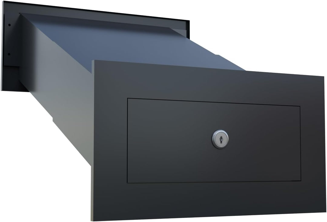Mauerdurchwurf Briefkasten Nova in Schwarz