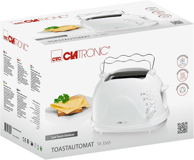 Clatronic® Toaster | 2-Scheiben-Toaster | integrierter Brötchenaufsatz | Aufwärm-, Auftau-, Schnells