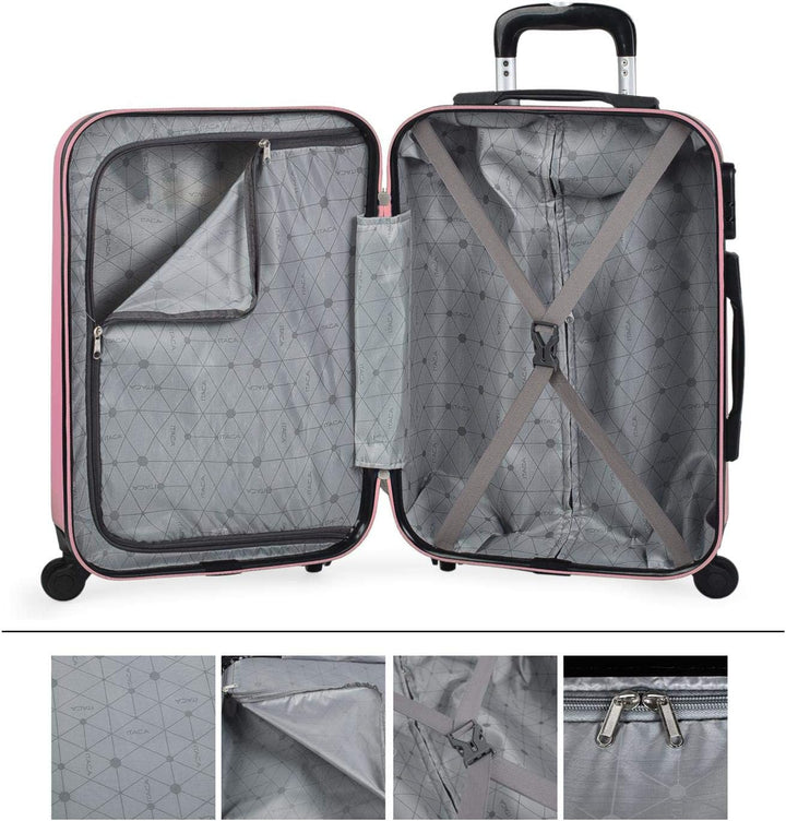 ITACA - Koffer Set Mit Rollen In Gross Für Reisen - Reisekoffer Set Aus Robuster Hartschalenkoffer-S