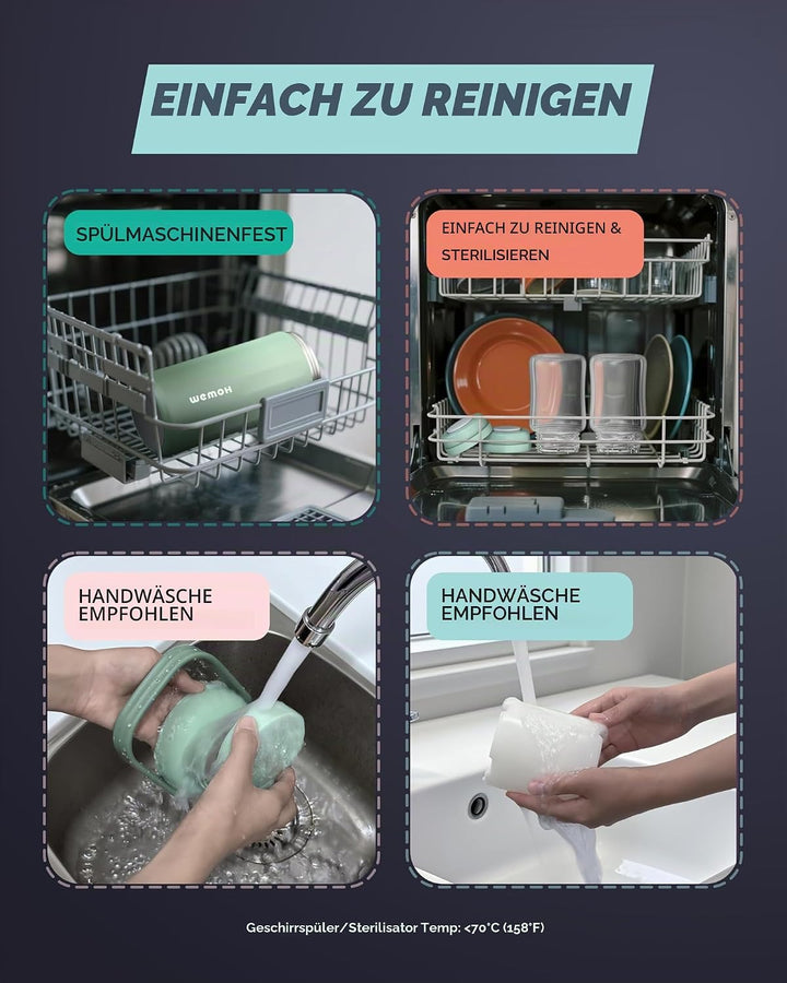 Muttermilch-Kühlflasche – 24 h Doppelwand-Kühlung, TSA-zugelassen, mit 2 auslaufsicheren Flaschen &