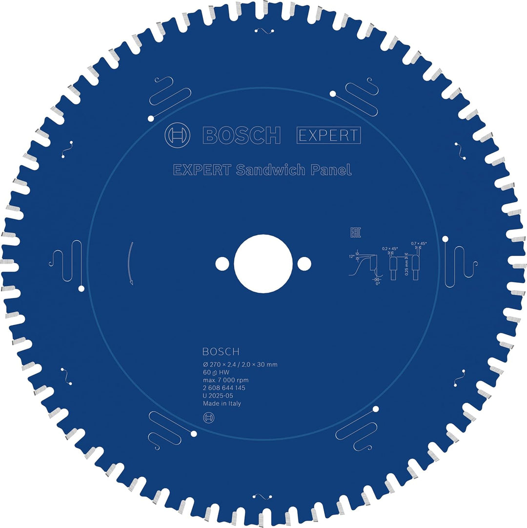 Bosch Professional Kreissägeblatt Expert for Sandwich Panel (270 x 30 x 2,4 mm, 60 Zähne, Zubehör Kr