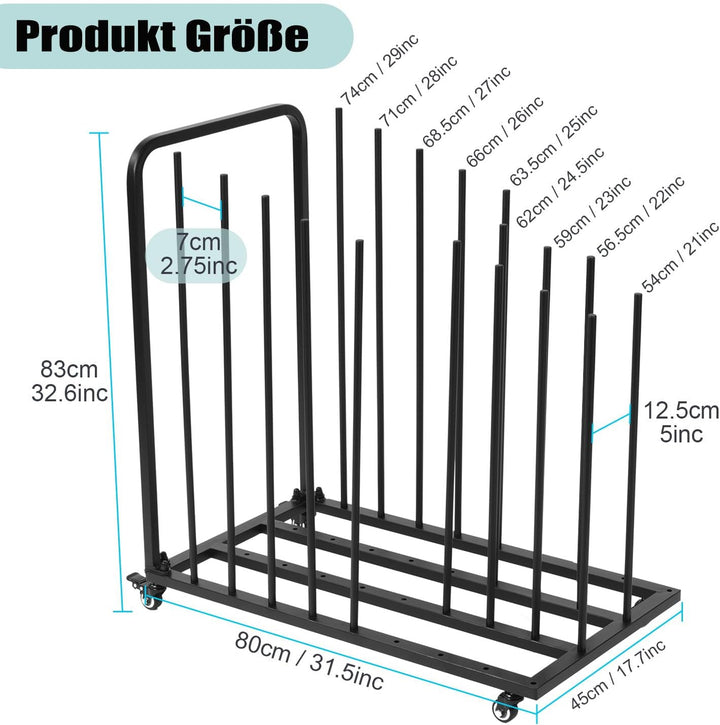 uyoyous Mobile Kunst-Trockengestell 80×83×45cm Trockengestell für Kunst Einstellbares Intervall Kuns