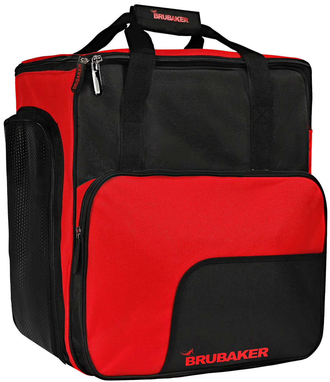 BRUBAKER Skischuhtasche Helmtasche 'Super Function' Comfort Stiefeltasche mit Rucksackfunktion Rot/G
