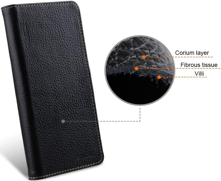 STILGUT Talis kompatibel mit Google Pixel 6 Pro Hülle mit Kartenfach aus Leder, Flip Cover, Wallet C