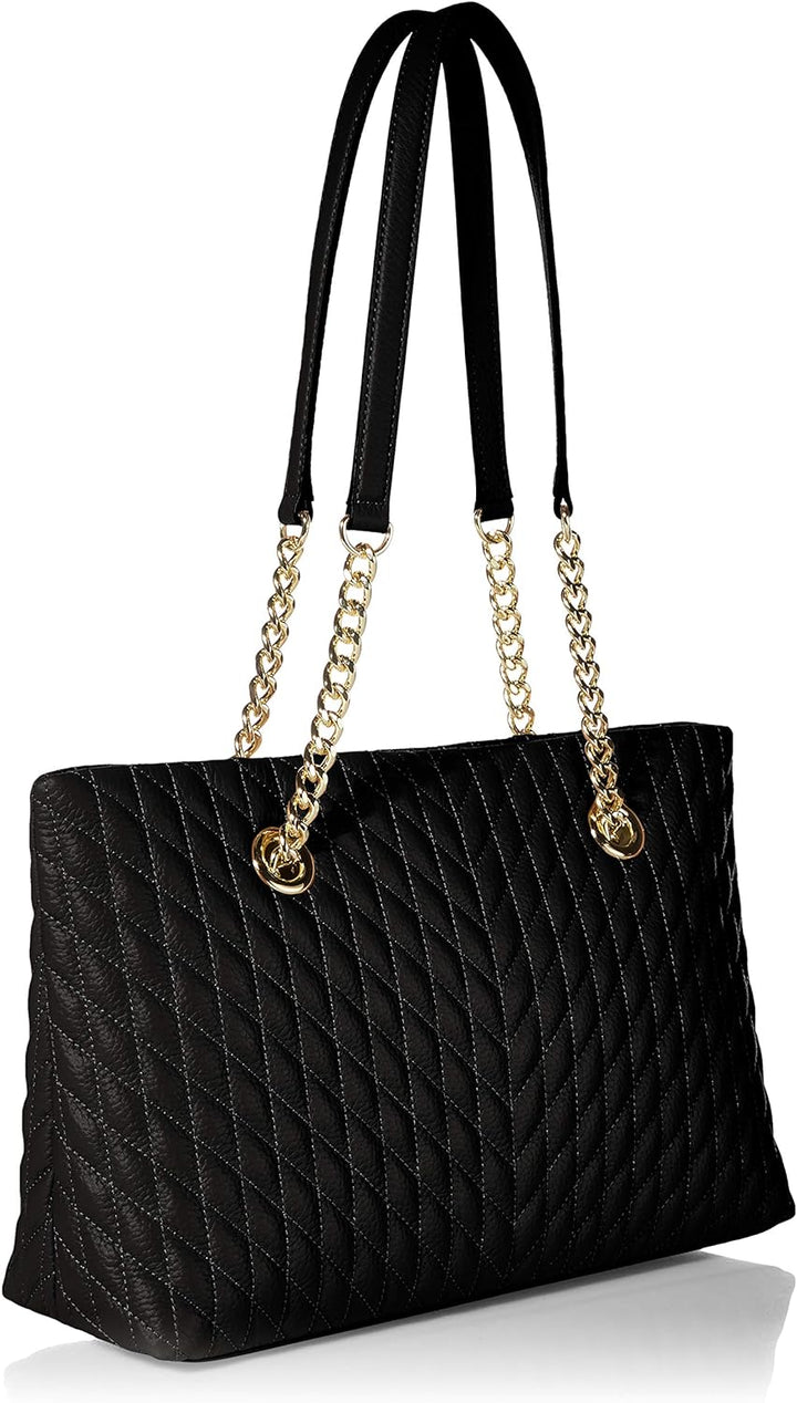 Karl Lagerfeld Paris Damen Karolina Lamb Chain Tote Tragetasche Einheitsgrösse Schwarz / Gold, Einhe