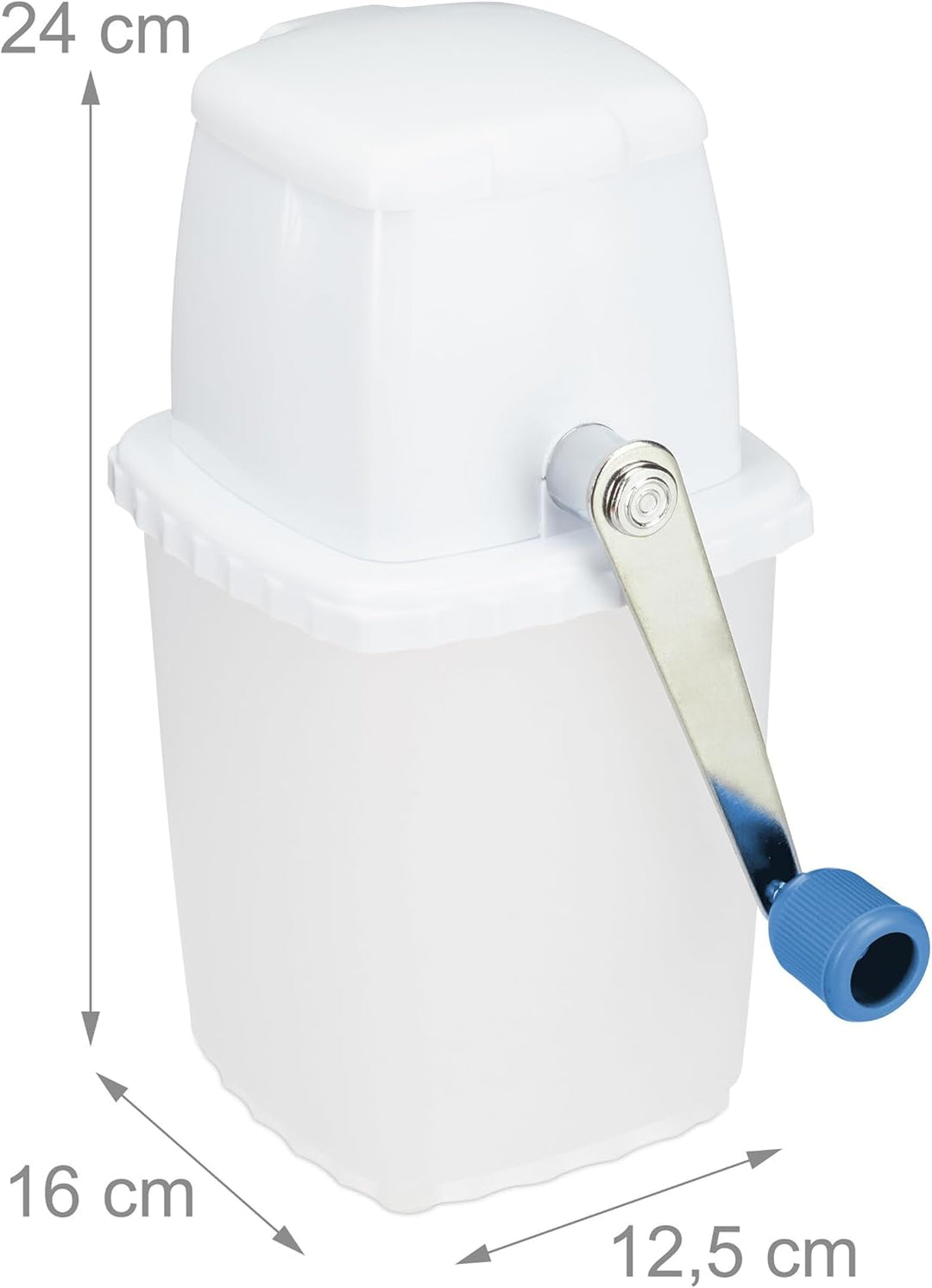 Relaxdays Eiscrusher, manuelle Eismühle, mit Handkurbel, Barzubehör, Crushed Ice für Cocktails, Long