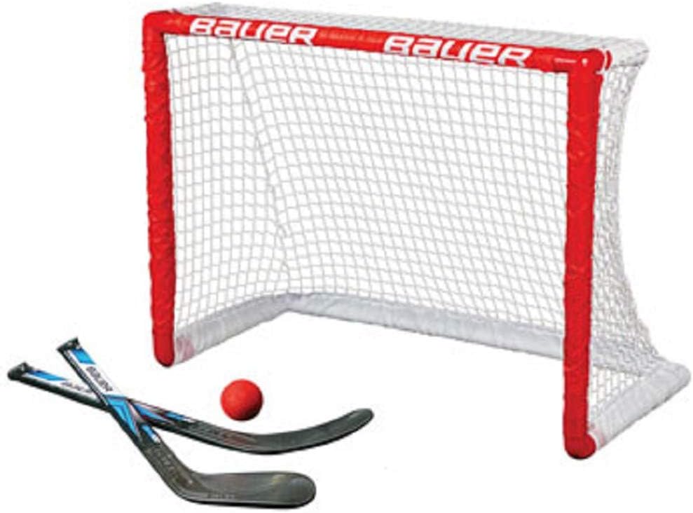 BAUER - Knee Hockey Tor Set inkl. Sticks & Ball I Outdoor-/Indoor Tor I Inline-Hockey I Tor für Hock