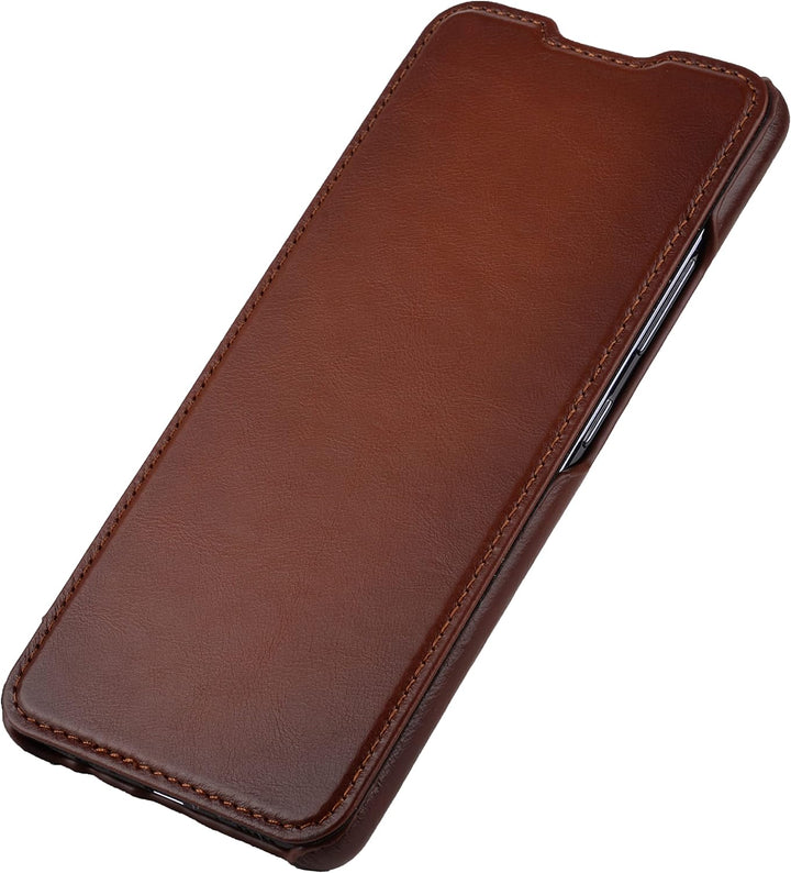 STILGUT Book Case kompatibel mit Samsung Galaxy A42 5G Hülle aus Leder zum Klappen, Klapphülle, Hand