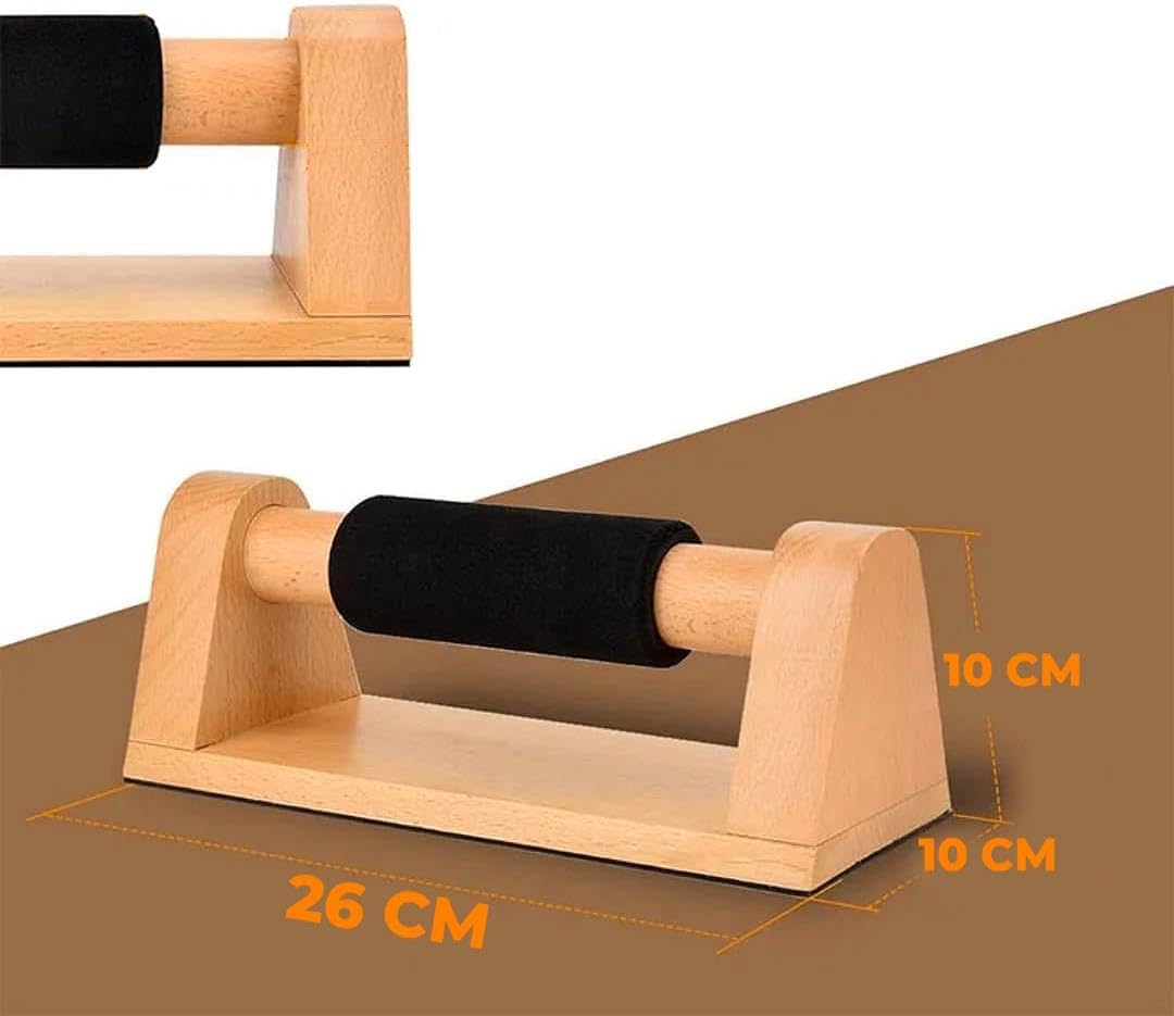 Aka & Lou 2 Push up bars aus Buchenholz, Parallettes calisthenics Griffe für Muskelaufbau, home fitn