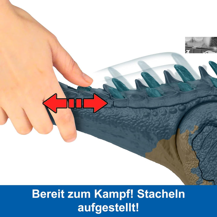 Mattel Jurassic World Ruthless Rampage Allosaurus Dinosaurier-Spielzeug, Actionfigur mit kontinuierl