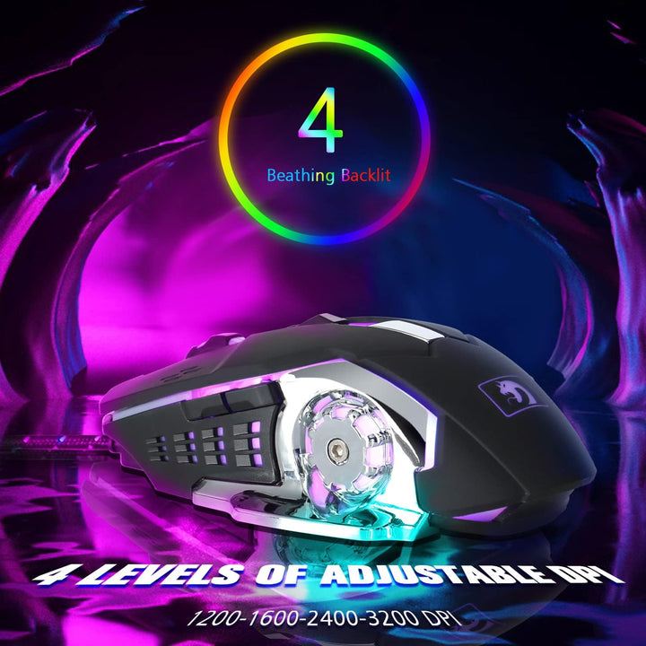 Gaming-Tastatur und Maus-Kombination, graue Metalllegierung,16 LEDs RGB-Hintergrundbeleuchtung, kabe