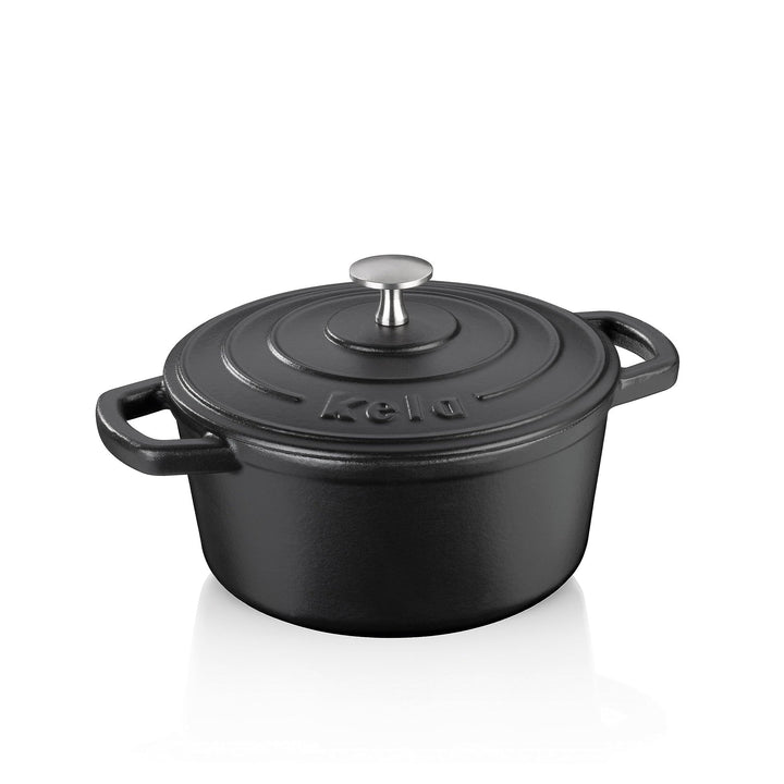 Kela Bräter rund Calido Gusseisen 2,50l, Schwarz (2,5