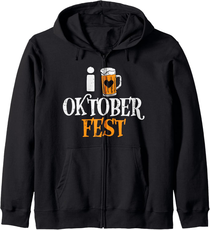 I love herz oktoberfest bayrisch deutsch fest herren damen Kapuzenjacke