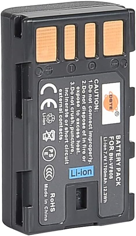 DSTE®（2 Pack）Ersatz Batterie und DC36E Reise Ladegerät Compatible für JVC BN-VF808U GZ-MG130 GZ-MG13