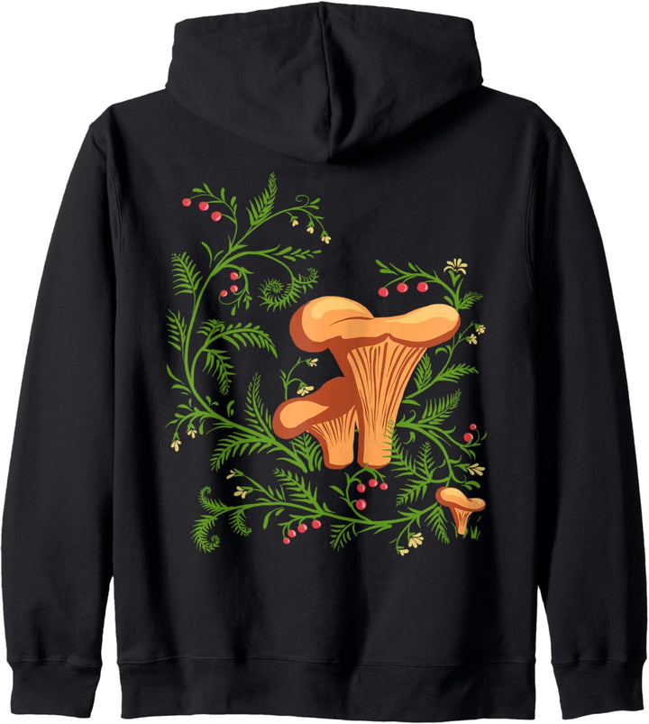 Waldpilze, Blumenpilze, Vintage-Stil, ukrainische Vyshyvanka Kapuzenjacke