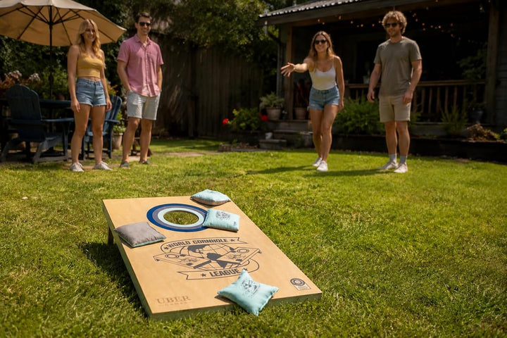 Uber Games - World Cornhole League - 120x60 cm Doppelbrett-Set &amp; Tasche - Turnierqualität Board (4x2