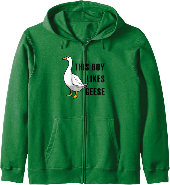 Junge mag Gänse Natur Vogel Gans Kapuzenjacke