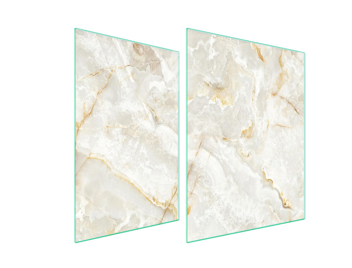 TMK ArtDeko Herdabdeckplatte 2 Teilig 30x52 + 40x52 cm - Spritzschutz Herdabdeckung – Herdschutz aus