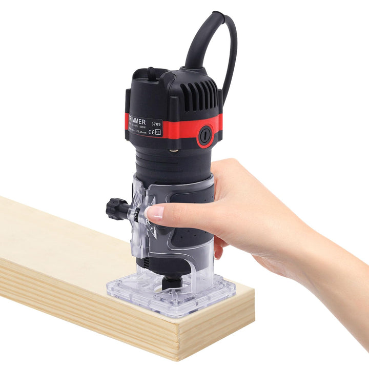 MINRS Oberfräse 800W Holzfräse Elektrische, Oberfräse Trimmer Einhandfräse 6,35mm Durchmesser Kanten