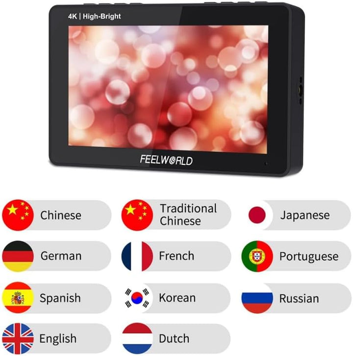 FEELWORLD F5 Prox 5.5 Inch 1600nit High Bright Touch Screen 4K HDMI DSLR Camera Field Monitor with F