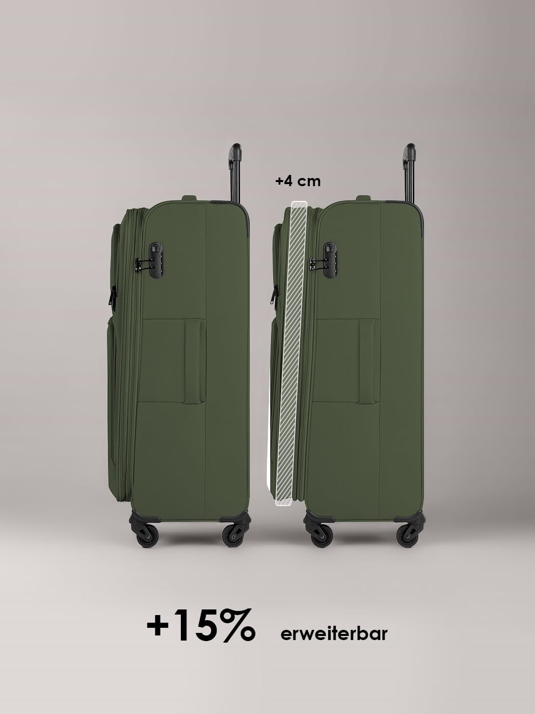 Smartbox grosser Weichgepäck Check-in Koffer für Damen & Herren | Grosser XL Trolley 46 x 31 x 78 cm