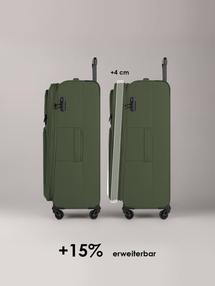 Smartbox grosser Weichgepäck Check-in Koffer für Damen & Herren | Grosser XL Trolley 46 x 31 x 78 cm