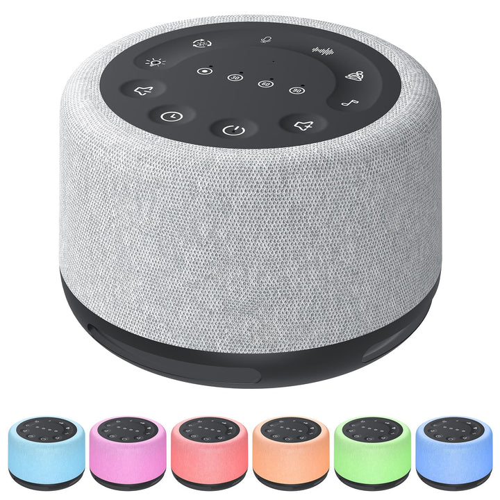 FUNYKICH White Noise Machine, 30 Klänge, Atemtraining, Aufnahmefunktion, 7 Farblicht & Atemlicht, Wi
