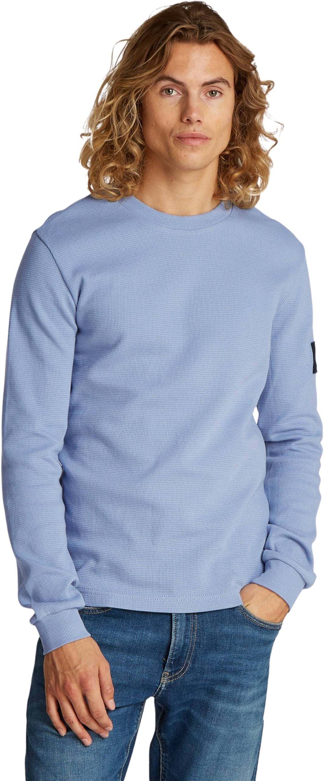 Calvin Klein Herren Langarm Strickoberteile XXS Blue (Tempest), XXS Blue (Tempest)
