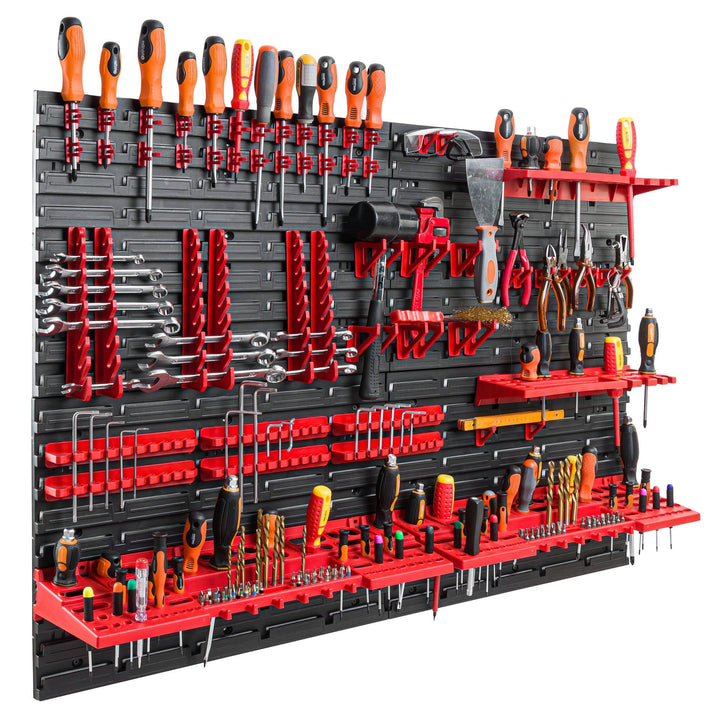 botle Werkzeugwand 115x78 cm - Set 58 Werkzeughaltern mit Lochwand Werkstattregal Kunststoff Garage