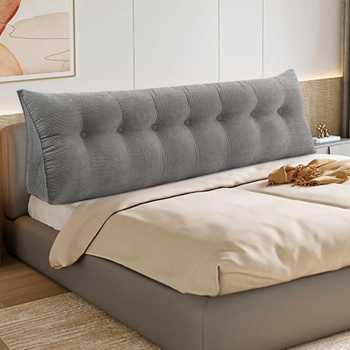 OHMG 200CM Rückenkissen,Lesekissen Für Bett Und Sofa,Praktisches Seitenfach,Removable Cover,Keilkiss