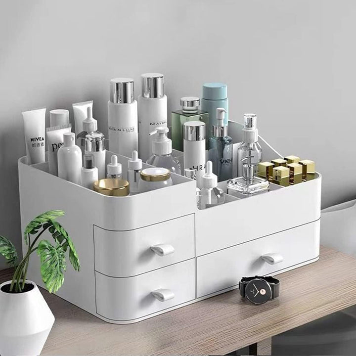 Queta Make-up-Organizer Grosse Kosmetik-Aufbewahrungsbox mit Kapazität 8 Gitter und 3 Schubladen, pa
