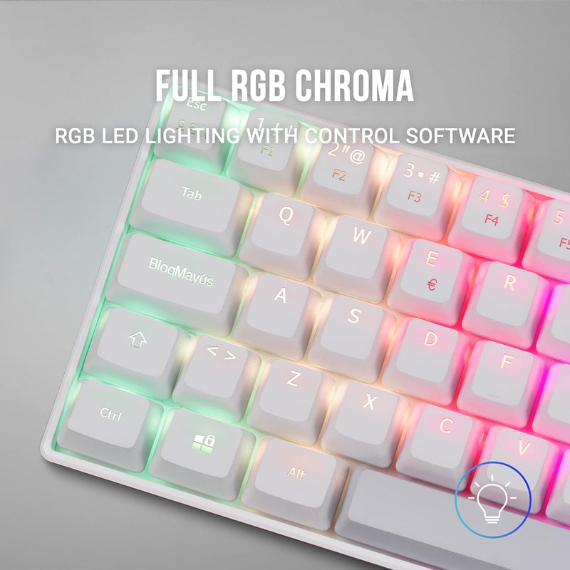 Mars Gaming MKMINIWBPT, Ultra-Kompakte Mechanische Tastatur, Full RGB Chroma, Schalter OUTEMU PRO Bl